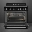 (SMEG) Victoria Aesthetic Cooker Induction 5 Burners 115L Oven Model TR90IMBL Black image 2