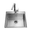 (MEX) Single Bowl Kitchen Sink, Rounded Square Shape, 50 cm, 1.0 mm Thick, Model SC50 with Free Faucet TP1030R image 2