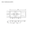 KNOX 1160/500 GREY Granite Kitchen Sink, 2 Bowls (Grey) image 2