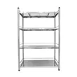 (Mex) MESTER 4-Tier Multi-Purpose Shelving Unit with 3-Side Safety Rails, Stainless Steel, Model SH1510-201 image 2