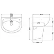 (Hafele) Wall Hung Basin with Half Pedestal (495.61.801) image 7