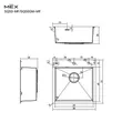 (Mex) Single Bowl Kitchen Sink 50 x 51 cm Stainless Steel AISI 304 (Grey Metal) Model SQ50GM-MF image 7