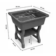 (Dinosaur) Quartz Stone Undermount Kitchen Sink with Stand 1 Bowl 1 Drainboard DINOSAUR WASHTUB 70X57X80cm SMOKY BLACK image 8