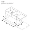 (Mex) Double Bowl Single Drainboard Sink 120 x 51 cm Stainless Steel AISI 304 (Grey Metal) Model SQ1202LGM-MF image 7