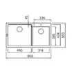 2-Bowl Synthetic Granite Sink, Beige, Model NES20CE image 3