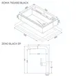(Eve) Waterfall Sink 1 Bowl Synthetic Granite ROMA 750/480 BLACK + Hot-Cold Mixer Tap Black ZENO BLACK EP image 9