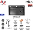 (MEX) 不锈钢单槽水槽 76×47 厘米 AISI 304 SM761GFGM（赠 TMS03GM 龙头） 图片 2