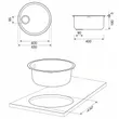 Round Single Bowl Kitchen Sink 45 cm Model R4B image 3