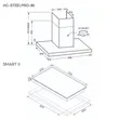 (EVE) 90 cm Range Hood 1,100 m³/h HC-STEELPRO-90 + 2-Burner Glass Top Gas Cooker SMART II image 8