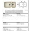 2-Bowl Synthetic Granite Kitchen Sink Cream Color Model DELLA450 image 3