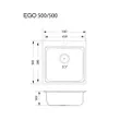 Stainless Steel Kitchen Sink Model EGO 500/500 with Free Othello Cold Water Tap image 5