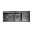 (MEX) Kitchen Sink 2 Bowls 1 Drainboard 120 x 50 cm Model SCD1202GM Free Mixer Faucet TFP03GM with Sink Accessories Kit image 2