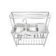 (Mex) Pedestal Sink 2 Bowls 1 Drainboard MESTER PSU120 Silver image 4