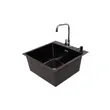 (Tecno) Single Bowl Undermount Kitchen Sink Tecnoplus Model TNS 505022 BLACK 50 cm x 22 cm Deep image 4