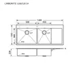 2-Bowl Stainless Steel Kitchen Sink with Drainboard Model CARBONYTE 1200/520 RH + LEXI BLACK Faucet image 8