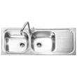 (MEX) Double Bowl Single Drainboard Sink MEX MS200B + TP230 Faucet image 4