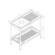 (MEX) Single Bowl Sink with Drainboard PSB100ML with Stand, Dish Rack, and 3-Sided Splash Guard, 4.5" Strainer Basket, Free Cold Water Tap image 4