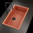 (MEX) METRIX TEM100CY Single Bowl Sink, Synthetic Ceramic, Brick Orange image 4