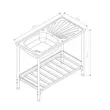 (MEX) Single Bowl Single Drainboard Sink PST100 Stainless Steel with Stand, Dish Rack, and 3-Sided Backsplash, 3.5 inch Drain, Free Cold Water Faucet image 5