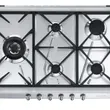 (Smeg) Wall-mounted Range Hood Model KBT900XE + 5-burner Gas Cooktop Model SRV575GH5 image 2