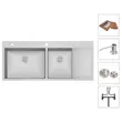(Eve) Kitchen Sink MIRACLE 1200/510 LH + Kitchen Sink Faucet Mixed Hot-Cold Water MODI image 2