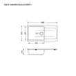 Granite Sink 1-Bowl Kitchen Sink Model KNOX 1000/500 GREY (Grey) + Faucet Model LEXI GREY image 2