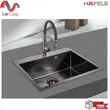 (Hafele) Top Mount Single Bowl Kitchen Sink Armor Series Black Titanium Nano (495.39.471) image 3