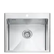 (MEX) Single Bowl Kitchen Sink, Rounded Square Shape, 50 cm, 1.0 mm Thick, Model SC50 with Free Faucet TP1030R image 3