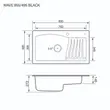 (EVE) Single Bowl Synthetic Granite Sink Model WAVE 855/495 BLACK + LEXI BLACK Faucet image 3