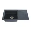 (Tecno) Granite Kitchen Sink 1 Bowl 1 Drainboard Undermount Tecnoplus Model TNP GIN 1B1D BLACK Size 86 cm. Depth 20 cm. image 3