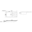 (Tecno) Granite Kitchen Sink 1 Bowl 1 Drainboard Undermount Tecnoplus Model TNP GIN 1B1D BLACK Size 86 cm. Depth 20 cm. image 4