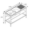 (Teka) Floor-mounted Sink 2 Bowls 1 Drainboard AP PLUS 2B 1D image 3