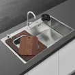 (Eve) KUBE 860/510 Stainless Steel Kitchen Sink with Free Faucet and Accessories image 5