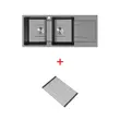 KNOX 1160/500 GREY Granite Kitchen Sink, 2 Bowls (Grey) image 3