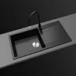 (EVE) Granite Sink 1 Bowl Model KNOX 1000/500 GREY + Mixer Tap AZTAC II GREY image 19