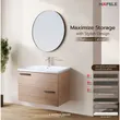 (Hafele) Basin with Furniture Cabinet, Lead Coloured Handle (495.16.115) image 2