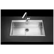 (MEX) Single Bowl Sink Rounded Rectangle Shape 82 cm 1.0 mm Thick Model SC82 Free with TFP03S Faucet image 2