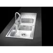 (MEX) Stainless Steel Kitchen Sink MEX 2 Bowl 1 Drainboard with Cold Water Tap Model DLS200B image 3
