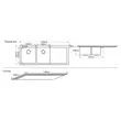 (Tecno) Double Bowl Single Drainboard Undermount Sink Tecnoplus Model TNP 2130 UD Size 120 cm. Depth 22 cm. image 4