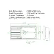 (Eve) Range Hood HC-STEELPRO-90 + Built-in Gas Cooktop FURY 2B + Single Bowl Sink with Drainboard SAVO 1000/500 image 21