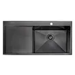 (MEX) Single Bowl Kitchen Sink with 1 Drainboard 100 x 50 cm Model SCS1001GM Free Mixed Faucet TFP03GM with Sink Accessories image 2