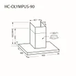 (Eve) Wall-Mounted Pyramid Range Hood HC-OLYMPUS-90 + 2-Burner Built-in Gas Cooktop Tempered Glass Base HB78-2BBTA/BG Free 1.5M Duct Hose image 8