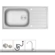 (Eve) Single Bowl Sink with Drainboard SAVO 1000/500 image 3