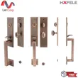 (Hafele) Zinc Alloy Door Handle with Mortise Lockset, Premium Range, Satin Nickel (499.94.180) image 6