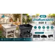 (Dinosaur) Quartz Stone Pedestal Kitchen Sink 1 Bowl 1 Drainboard DINOSAUR WASHTUB 80X60X23cm Off White image 4