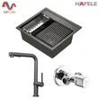 (Hafele) ชุดอ่างล้างจานแกรนิต STONEQ-560 พร้อมก๊อกผสมหัวดึง STONIQ SERIES และสต๊อปวาล์ว (สี Metallico) (495.07.901) รูปที่ 2