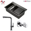 (Hafele) ชุดอ่างล้างจานแกรนิต STONEQ-780 พร้อมก๊อกผสมหัวดึง STONIQ SERIES และสต๊อปวาล์ว (สี Metallico) (495.07.902) รูปที่ 2