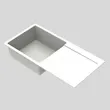 (Hafele) Granite Kitchen Sink Set ENIGMA D100L with Pull-out Mixer Tap STONIQ SERIES and Stop Valve (Alpina Color) (495.07.913) image 5