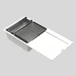 (Hafele) Granite Kitchen Sink STONEQ-D100L Single Bowl with Drainboard Top Mount 1,000x500 mm with Accessories (Alpina) (495.39.642) image 3