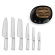 (Smeg) 6-Piece Stainless Steel Knife Set 50's Retro Style with Knife Block Black (KBSF02BL) image 8